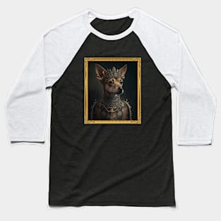 Tan Mini Pinscher - Medieval Queen  (Framed) Baseball T-Shirt